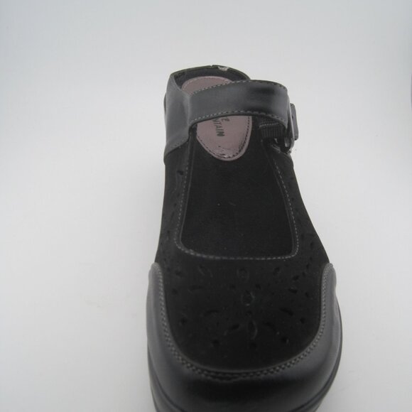 Women's White Mountain Gilding Black Peep-Toe Leather Clog size 7.5 Mary Jane - Picture 5 of 10